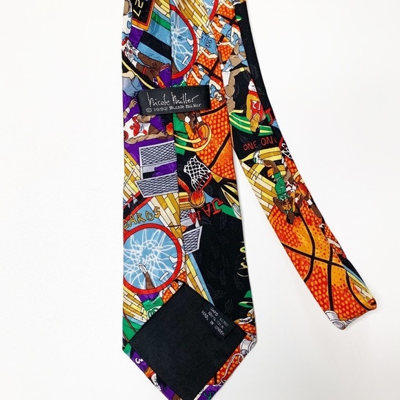 Nicole Miller Silk Tie Basketball 1992 vintage - Picture 4 of 7